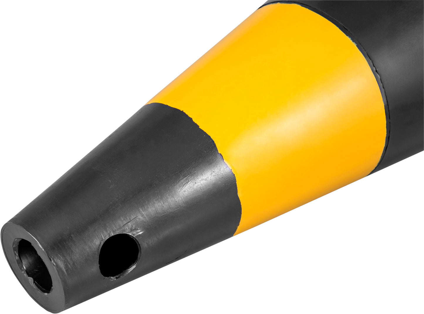 Cone de sinalização com 75 cm, preto e amarelo, em polietileno VONDER