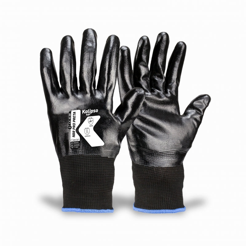 Luvas NBR PRO Preta Kalipso - C.A. 50278