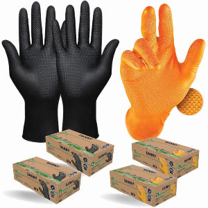 Luva nitrílica ambidestra sem talco, SENSIFLEX GRIP DANNY - Caixa 50 un.