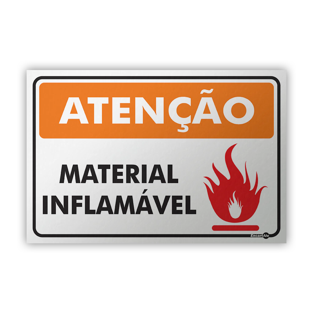 Placa Atenção - Líquido Inflamável