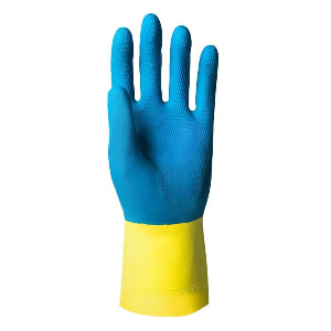 Luva de látex/neoprene, grande, amarela e azul, VONDER - C.A 36449