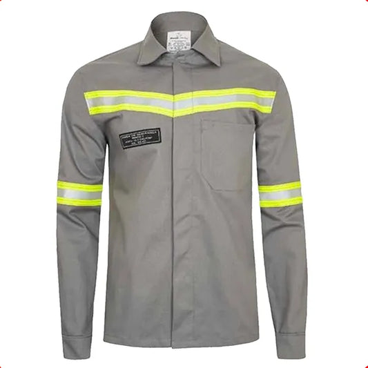 Camisa NR10 Cinza com Faixa Refletiva C.A. 48511