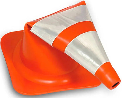 Cone Flexível Refletivo Laranja/Branco 75cm Vonder