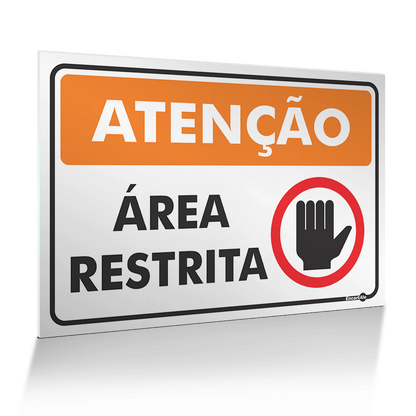 Placa Atenção - Área Restrita